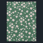 Watercolor Pink Floral Botanical Dark Green design Tischdecke<br><div class="desc">Elegant,  delicate garden light pink flowers hand painting forest green pattern,  featuring a collection of blush pink flowers and multiple leaf shapes greenery hand painting,  wir haben dark green background. A special single botanical nature floral artwork great for a spring botanic nature,  vintage look decor.</div>
