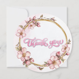 Watercolor Pink Floral Vielen Dank