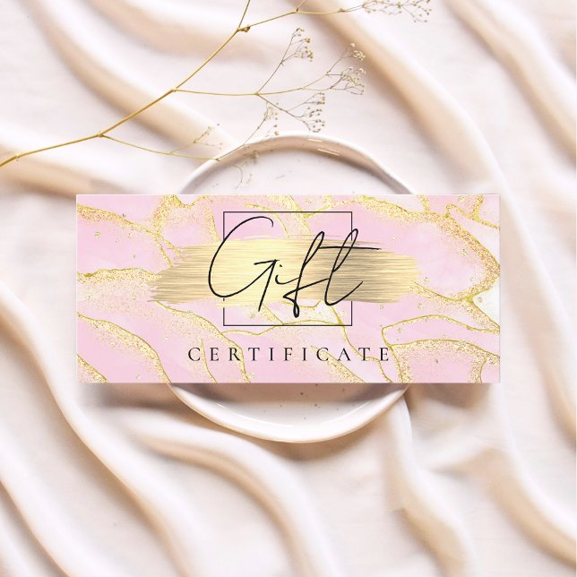 Watercolor Pink Gold Foil Gutschein (Von Creator hochgeladen)