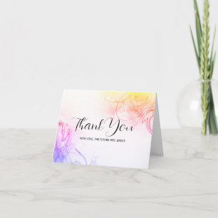 Watercolor Pink & Gold Future Frau Danke Karte