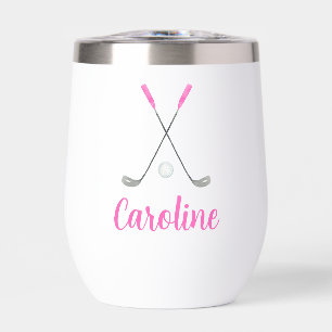 Watercolor Pink Golf Clubs Personalisiert