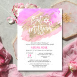 Watercolor Pink Lila Gold BAT MITZVAH Star David Einladung<br><div class="desc">Moderne Einladungen für BAT MITZVAH. Perfekt für die 12-jährige Jüdische Feier "an die TORAH gerufen". Farbtöne in Rosa,  lila,  Violett und Pfirsich. Imitate mit einem Pinselstrich aus Goldfolie. Auf der Rückseite der Karte befindet sich der NAME HEBREW.</div>