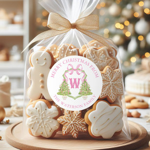 Watercolor Pink Nutcracker Weihnachtsgeschenk für  Runder Aufkleber