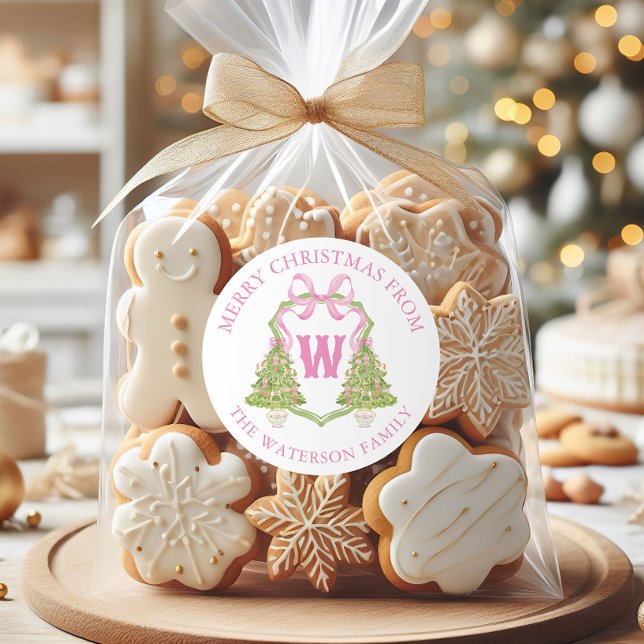 Watercolor Pink Nutcracker Weihnachtsgeschenk für  Runder Aufkleber (Von Creator hochgeladen)