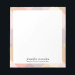 Watercolor Plaid warm palette monogram Notizblock<br><div class="desc">Elegant personalized notepad with plaid themed watercolor border in summer warm palette of pink,  gray,  mauve,  yellow and cream color,  Perfetct  to tuck into gifts or package for online orders, 
Write a personal note for a professional look.</div>