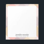 Watercolor Plaid warm palette monogram Notizblock<br><div class="desc">Elegant personalized notepad with plaid themed watercolor border in summer warm palette of pink,  gray,  mauve,  yellow and cream color,  Perfetct  to tuck into gifts or package for online orders, 
Write a personal note for a professional look.</div>