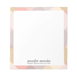 Watercolor Plaid warm palette monogram Notizblock