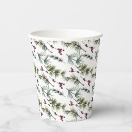 Watercolor Poinsettia Pattern  Pappbecher
