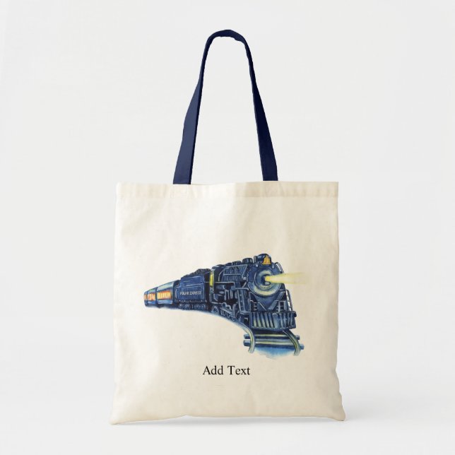 Watercolor Polar Express  Tragetasche (Vorne)