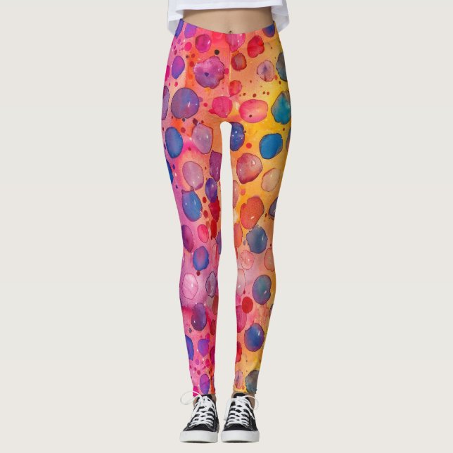 Watercolor Polka Dot Leggings (Vorderseite)