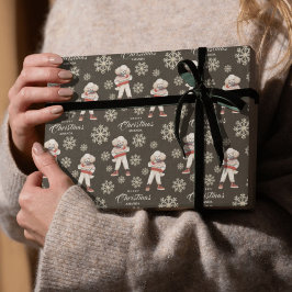 Watercolor Poodle Dog Brown Weihnachten Geschenkpapier