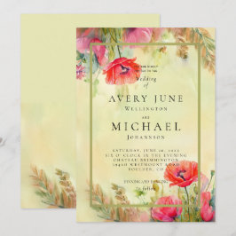 Watercolor Poppies Frühjahrsszenierung Einladung