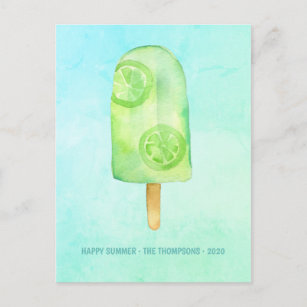 Watercolor Popsicle Summer Gruß Feiertagspostkarte