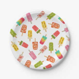 Watercolor Popsicles Sommergeburtsfeier Pappteller