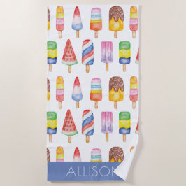 Watercolor Popsicles Wrapping Paper Strandtuch