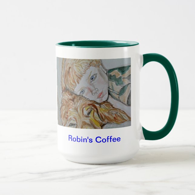 Watercolor-Porträt-Tasse Tasse (Rechts)