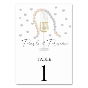 Watercolor Prosecco - Hochzeitstischnummer Tischnummer