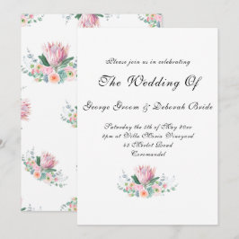 Watercolor Protea Wedding Einladung