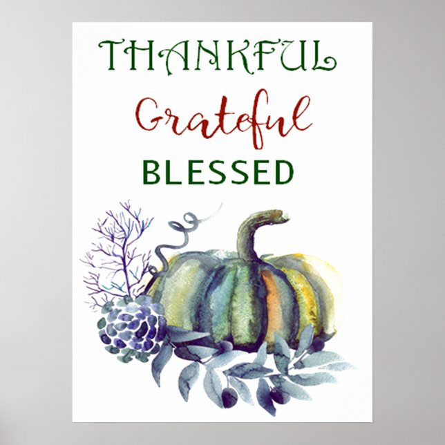 Watercolor Pumpkin Art Print Poster (Vorne)