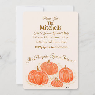 Watercolor Pumpkin Cocktail PERSONALISIEREN Einlad Einladung
