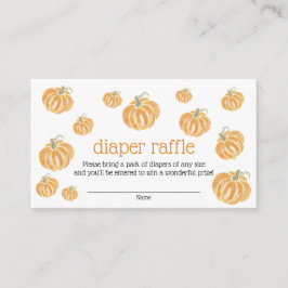 Watercolor Pumpkin Diaper Raffel Ticket Begleitkarte