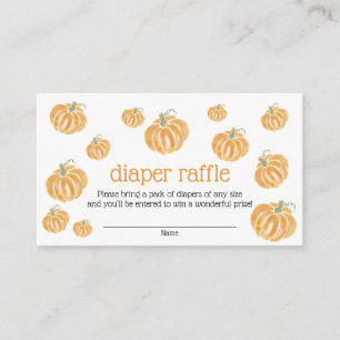 Watercolor Pumpkin Diaper Raffel Ticket Begleitkarte