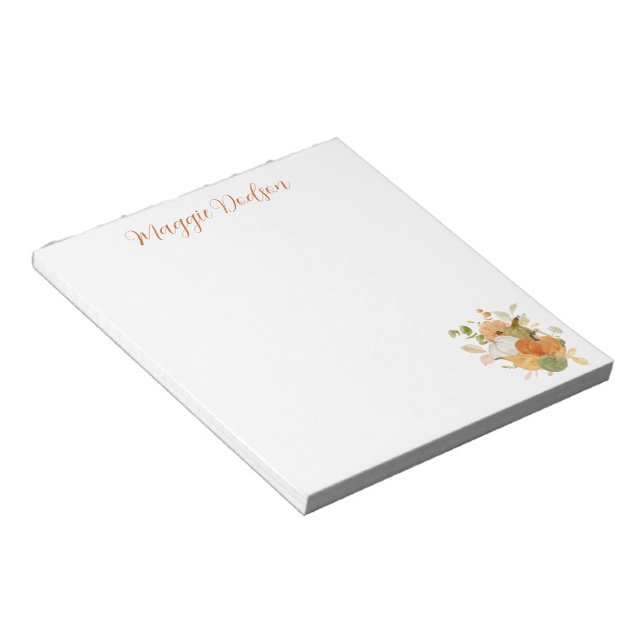 Watercolor Pumpkin Notepad Notizblock (angewinkelt)