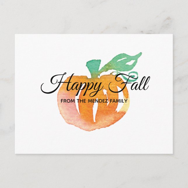 Watercolor Pumpkin Post Cards Postkarte (Vorderseite)