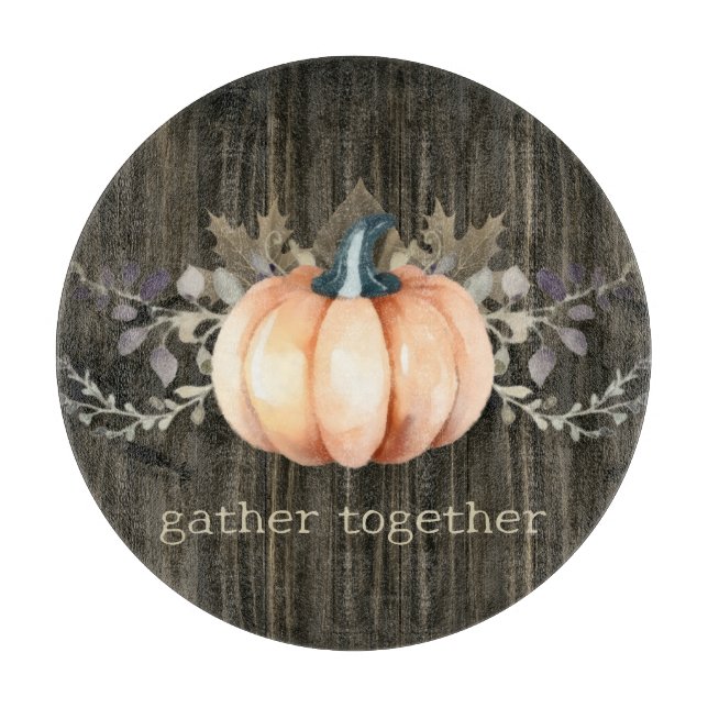 Watercolor Pumpkin Schneidebrett (Vorderseite)