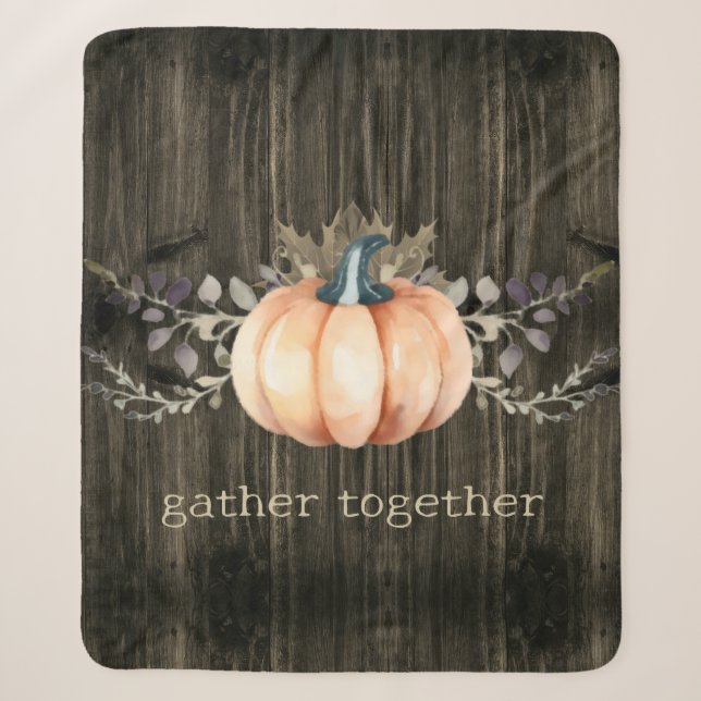 Watercolor Pumpkin Sherpadecke (Vorderseite)