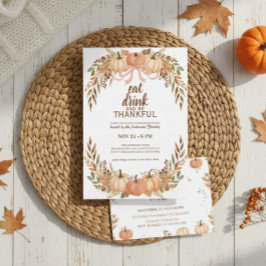 Watercolor Pumpkin Thanksgiving Invitation Einladung