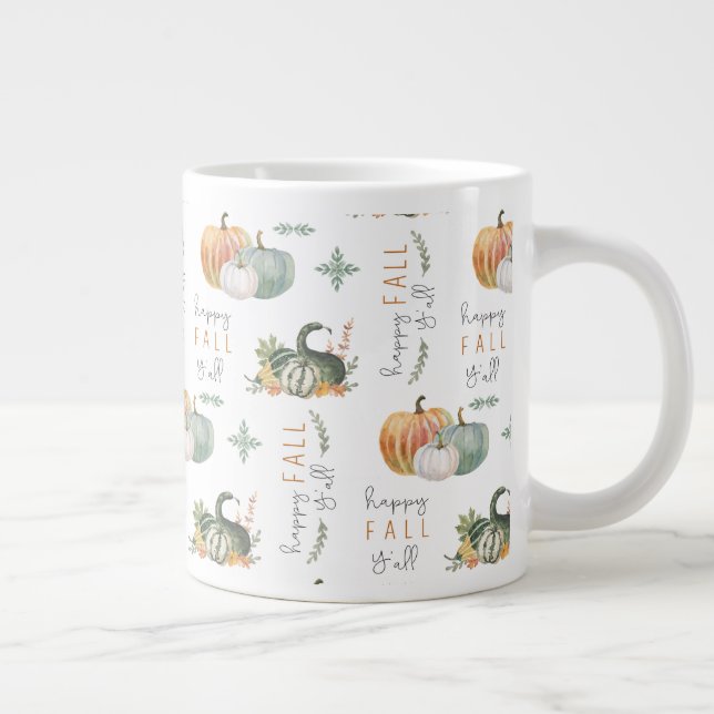 WATERCOLOR PUMPKINEN UND WAREN Jumbo-Tasse (Rechts)
