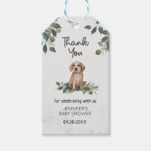 Watercolor Puppy Baby Dusche Vielen Dank