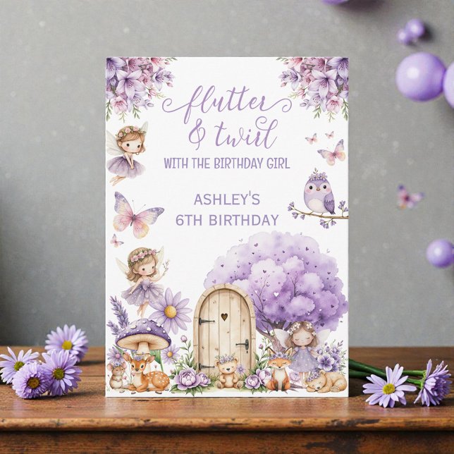 Watercolor Purple Fairy Birthday  Invitation Einladung (Von Creator hochgeladen)