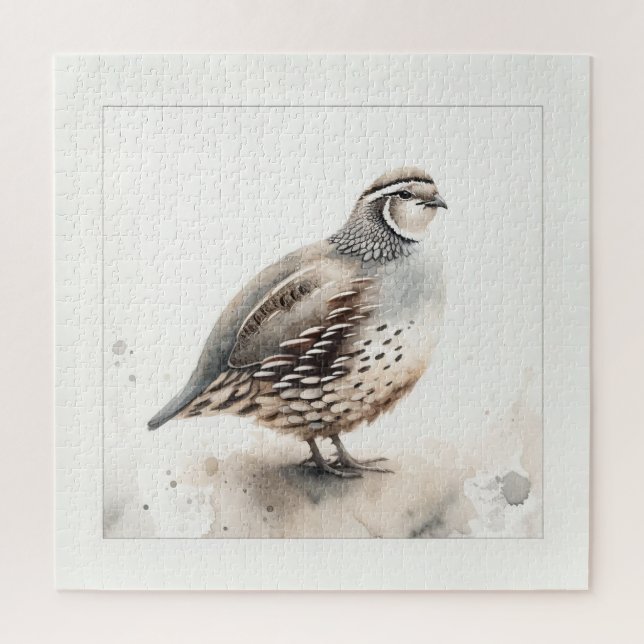 Watercolor Quail IREF284 - Watercolor (Vertikal)