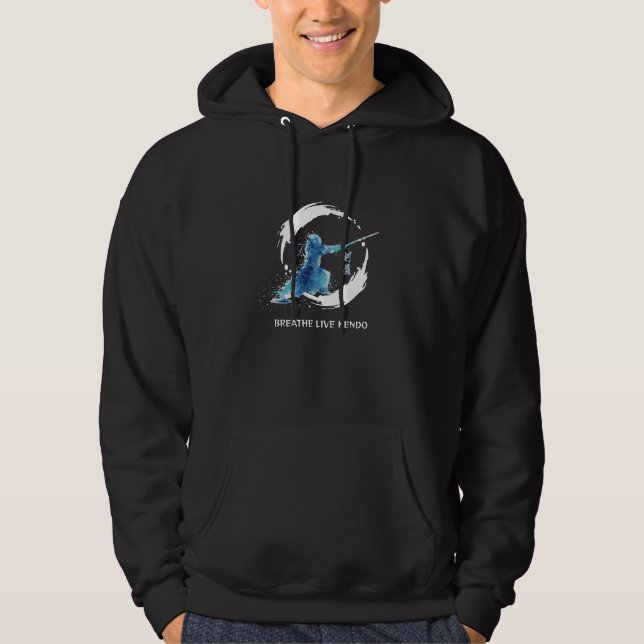 Watercolor Rain Drops Sleep Live Kendo Hoodie (Vorderseite)
