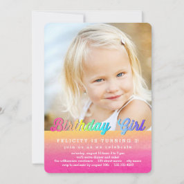 Watercolor Rainbow Birthday Party Einladung