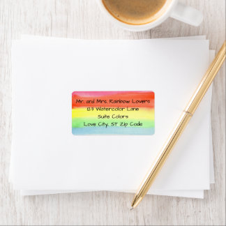 Watercolor Rainbow Custom Address Labels Adressaufkleber