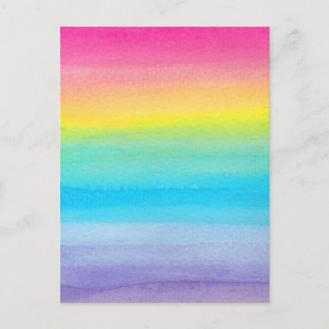 Watercolor Rainbow Design Postkarte (Vorderseite)