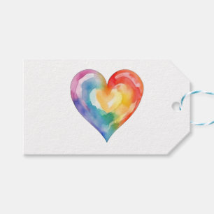 Watercolor Rainbow Heft Geschenk-Tag Geschenkanhänger