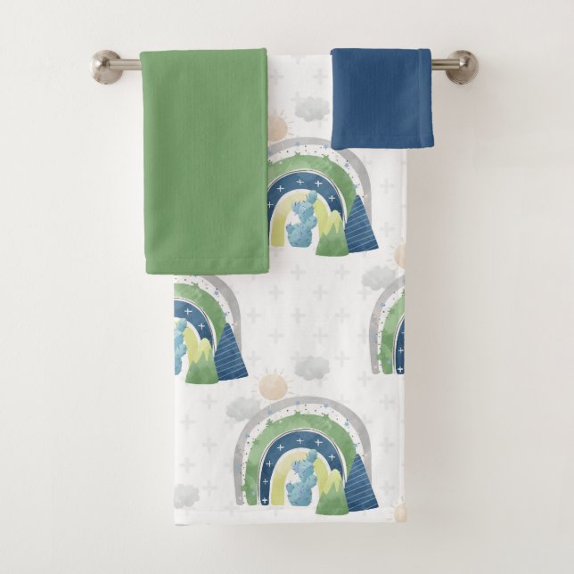 Watercolor Rainbow-Muster Badhandtuch Set (Insitu)