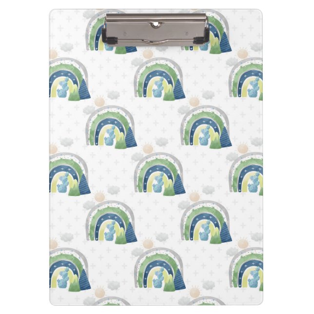 Watercolor Rainbow-Muster Klemmbrett (Vorderseite)