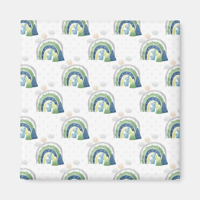 Watercolor Rainbow-Muster Magnet (Vorne)
