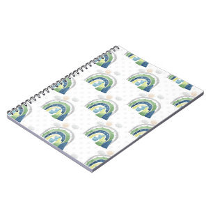 Watercolor Rainbow-Muster Notizblock