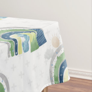 Watercolor Rainbow-Muster Tischdecke