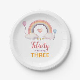 Watercolor Rainbow Party Pappteller