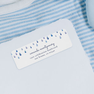 Watercolor Raindrops Script Name & Rücksendeadress