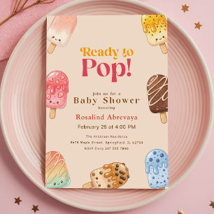 Watercolor Ready to Pop Popsicle-Baby-Shower-Einla Einladung