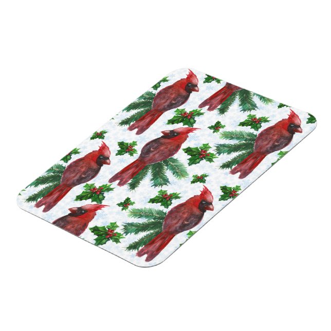 Watercolor Red Cardinal Bird Magnet (Linke Seite)