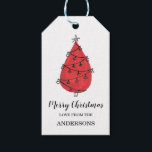 Watercolor Red Christmas Tree Geschenkanhänger<br><div class="desc">Diese einfachen Gift Tags sind mit einem skurrilen roten Aquarell Weihnachtsbaum dekoriert. Der gesamte Text ist anpassbar.</div>
